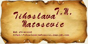 Tihoslava Matošević vizit kartica